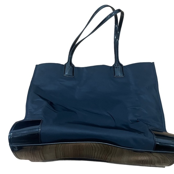Tory Burch Ella Patent Nylon Tote in Black - Picture 2 of 3